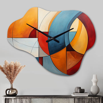 Cubism Geometric Form I - Asymmetric Metal Wall Clock